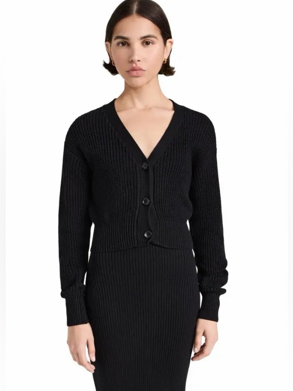Sablyn Echo Cardigan Black size S Cashmere Silk Cotton Cropped Sweater